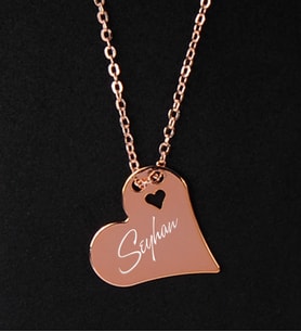 BK Gift Kişiye Özel Rose Kalp Kolye