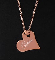 BK Gift Kişiye Özel Rose Kalp Kolye