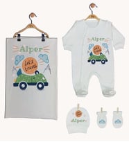 Pia Baby Gl 1901-03 İsme Özel Battaniyeli Tulum Seti