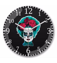 Day Of The Dead Bride Duvar Saati Bombeli Gercek Cam