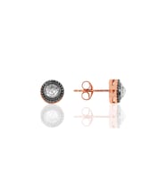 Söğütlü Silver Gümüş rose zirkon taşlı elmas montürlü küpe