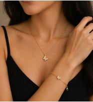 Kelebek Kolye Bileklik Set
