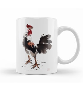 Rooster Stare Horoz Kupa Bardak Porselen