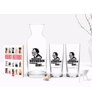 BK Gift Kişiye Özel Renkli Baskılı Hangimiz Sevmedik Çılgınlar Gibi Tasarımlı İkili Rakı Bardağı Karaf ve Cep Kitabı Hediye Seti-7 (Model 1)