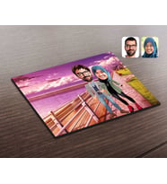 BK Gift Kişiye Özel Sevgililer Karikatürlü Ahşap Puzzle-60