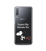 Snoopy Tasarımlı Süper Şeffaf Silikon Telefon Kılıfı Samsung A7 (2017)