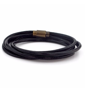 ALTI SIRA SARMA HAKİKİ DERİ BRONZ MIKNATIS ERKEK BİLEKLİK M003D