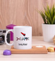 Bayan Kuaförü Ahşap Altlıklı Mumlu Beyaz Kupa Bardak