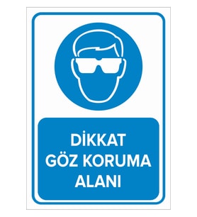 MIGNATIS - Dikkat Göz Koruma Alanı Levhası - Sac Malzeme 25x35cm