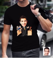 BK Gift Kişiye Özel Bay Avukat Karikatürlü Siyah T-Shirt-3