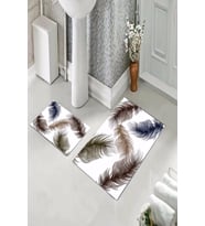 Banyo Halısı Ikili Klozet Takımı Kaymaz Tabanlı (60 xm x 100 cm + 40 cm x 60 cm) 