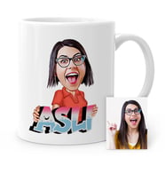 BK Gift Kişiye Özel İsimli Karikatür Beyaz Kupa Bardak  1