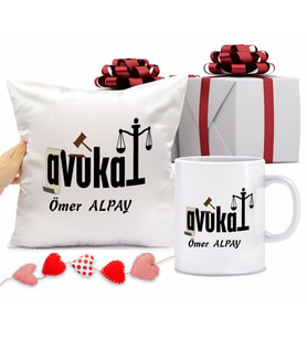 Avukat Bardağı ve Yastığı Hediye Seti (Model 1)
