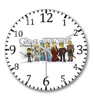 Game of Thrones Simpsonized Duvar Saati Bombeli Gercek Cam