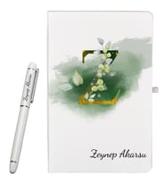 Kjişiye Özel Hazırlanmış Harf Tasarımlı Hediye Defter ve Roller Kalem Seti