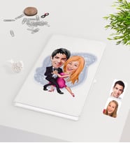BK Gift Kişiye Özel Sevgililer Karikatürlü Beyaz Defter-13