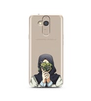 Kapalı Çiçekli Kız Tasarımlı Süper Şeffaf Silikon Telefon Kılıfı General Mobile 