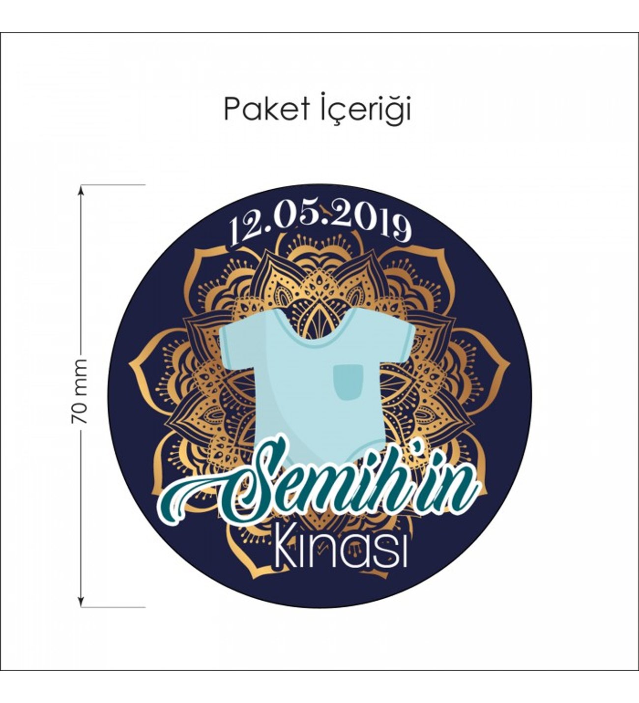 50 Adet Lacivert Erkek Bebek Kinasi Sticker