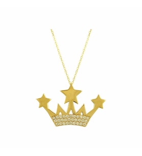 Kral Tacı 14 Ayar Altın Kolye 3.10 Gram (Sarı)