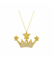 Kral Tacı 14 Ayar Altın Kolye 3.10 Gram (Sarı)
