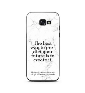 Samsung A5 (2015) Beyaz Mermer Söz Tasarımlı Telefon Kılıfı