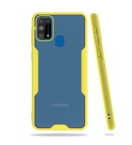 Galaxy M31 Kılıf Zore Parfe Kenarları Pastel Renk Silikon Kılıf (Sarı)
