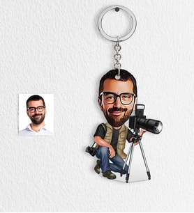 BK Gift Kişiye Özel Bay Profesyonel Fotoğrafçı Karikatür Anahtarlık  1
