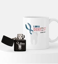 BK Gift Kişiye Özel Diş Hekimi Temalı Çakmak ve Kupa Seti - 1