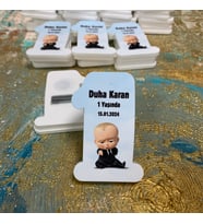 1 Yaş Açacaklı Resimli Hediyelik Magnet - Patron Bebek Tasarım - Doğum Günü Açacak Magnet