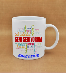 Kişiye Özel  Seni Seviyorum Baskılı Kupa