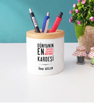 Erkek Kardeş Tasarımlı Kişiye Özel Hediye Erkek Kardeş Kalemlik