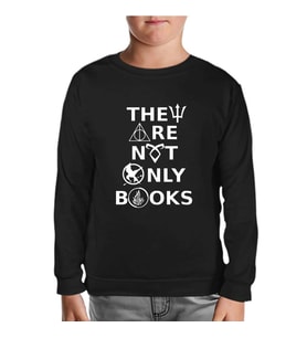They are not Only Books Siyah Çocuk Sweatshirt