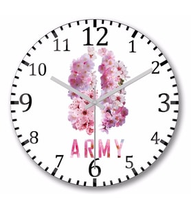 Bts Army Kpop  Duvar Saati Bombeli Gercek Cam