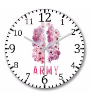 Bts Army Kpop  Duvar Saati Bombeli Gercek Cam