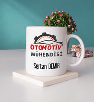 Otomotiv Mühendisi Kupa Bardak ve Taş Bardak Altlığı Seti