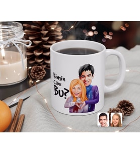 BK Gift Kişiye Özel Sevgililer Kimin Canı Bu Karikatürlü Beyaz Kupa Bardak-89