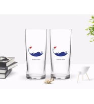 BK Gift Kişiye Özel Renkli Baskılı Kütahya Tasarımlı Turistik İkili Rakı Bardağı Seti-1 (Beyaz)