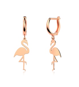 Sade Flamingo Rose Gümüş Küpe