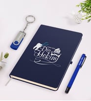 BK Gift Kişiye Özel Diş Hekimi Temalı Lacivert Defter Kalem 32gb USB Bellek Hediye Seti-2 (Model 1)