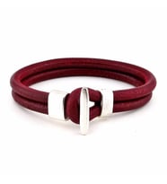 METAL KANCALI BORDO DERİ ERKEK BİLEKLİK BT180