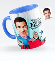 BK Gift Kişiye Özel Bay Antrenör Karikatürlü Mavi Kupa Bardak  1