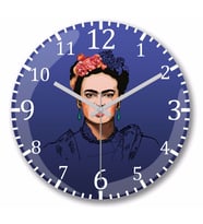 Frida Kahlo  Duvar   Saati  Bombeli Gercek Cam