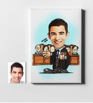 BK Gift Kişiye Özel Bay Avukat Karikatür Kanvas Tablo 50x70cm 2