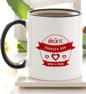 BK Gift Kişiye Özel Siyah Kupa Bardak Sevgililer Günü Temalı 59