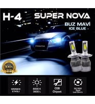 SuperNova TURKUAZ H4 Simsek Etkili Zenon COB Led Xenon Led Headlight