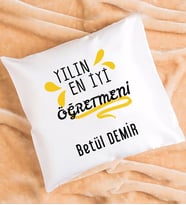Yılın En İyi Öğretmeni Tasarımlı Öğretmene Hediye Öğretmen Yastık
