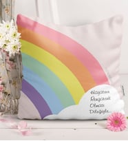 BK Gift Kişiye Özel Gökkuşağı  Yastık  3