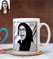 BK Gift Kişiye Özel Türbanlı Karikatür Beyaz Kupa Bardak 40b
