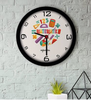 BK Gift Kişiye Özel Matematik Öğretmeni Ahşap Duvar Saati-13 (Beyaz)