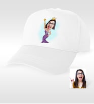 BK Gift Kişiye Özel Bayan Güzellik Kraliçesi Karikatür Beyaz Şapka  1